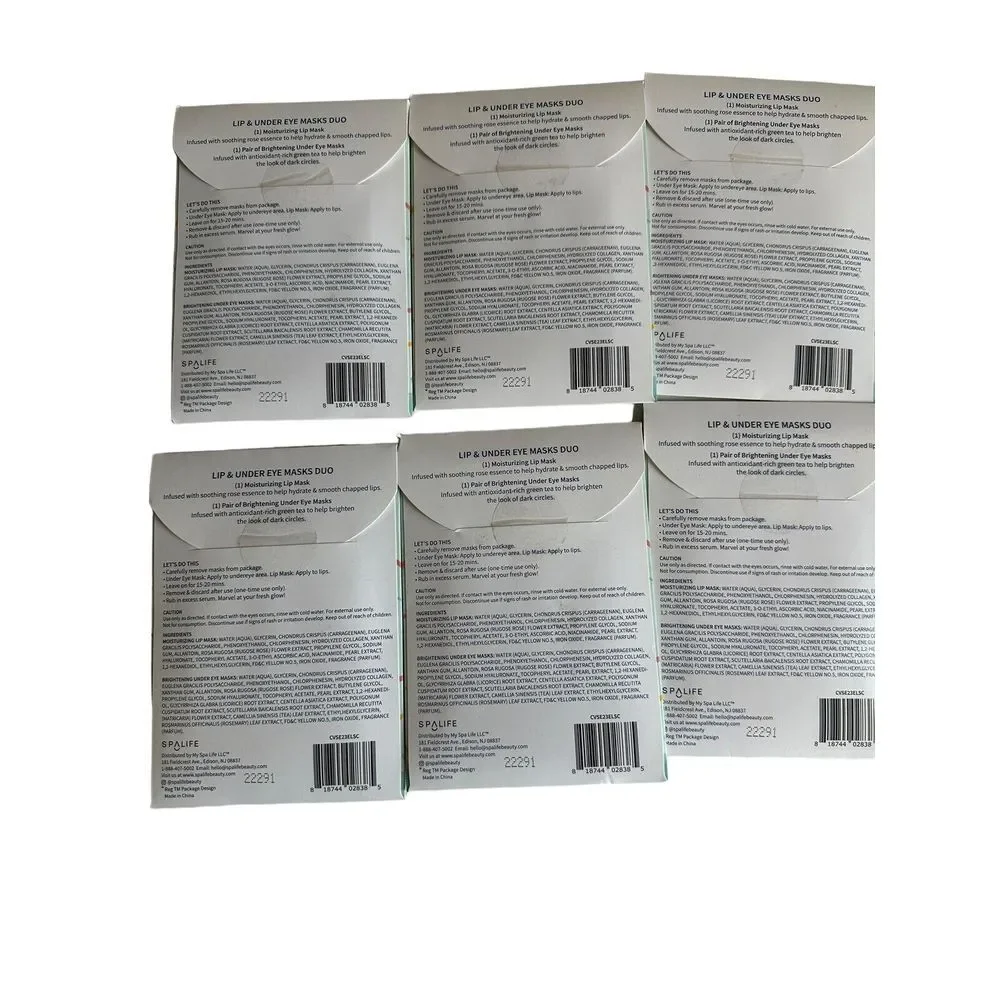 6x ‎ SpaLife Feelin Like A Spring Chick Lip & Under Eye Masks Duo New